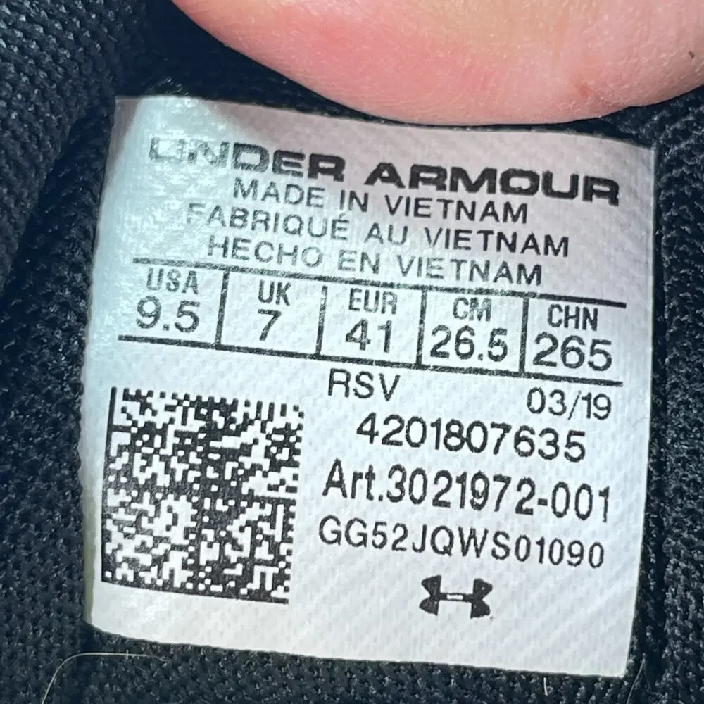 Under Armour Charged Assert 8 Black Running Shoes 3021972-001 Women's Size 9.5